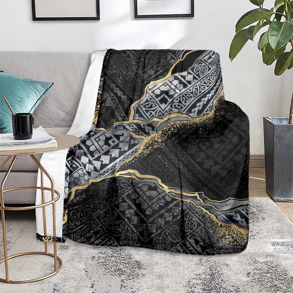 Polynesian Tribal Tattoo Blanket Dark Marble Pattern LT9 - Polynesian Pride