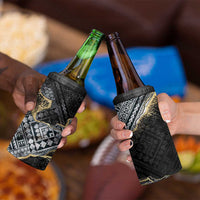 Polynesian Tribal Tattoo 4 in 1 Can Cooler Tumbler Dark Marble Pattern LT9 - Polynesian Pride