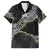 Polynesian Tribal Tattoo Family Matching Off Shoulder Maxi Dress and Hawaiian Shirt Dark Marble Pattern