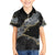 Polynesian Tribal Tattoo Family Matching Off Shoulder Maxi Dress and Hawaiian Shirt Dark Marble Pattern