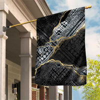 Polynesian Tribal Tattoo Garden Flag Dark Marble Pattern LT9 House Flag Black - Polynesian Pride