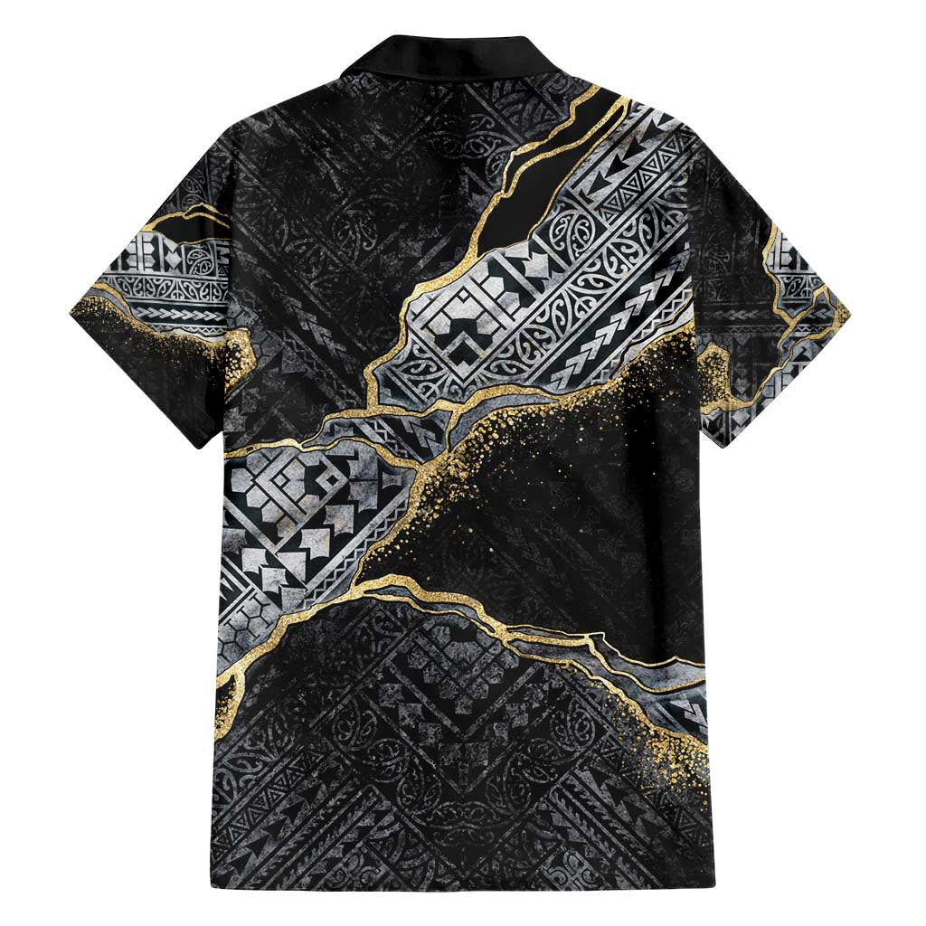 Polynesian Tribal Tattoo Hawaiian Shirt Dark Marble Pattern LT9 - Polynesian Pride