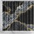 Polynesian Tribal Tattoo Shower Curtain Dark Marble Pattern
