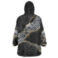 Polynesian Tribal Tattoo Wearable Blanket Hoodie Dark Marble Pattern LT9 - Polynesian Pride