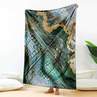 Polynesian Tribal Tattoo Blanket Green Marble Pattern LT9 - Polynesian Pride