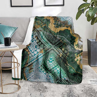 Polynesian Tribal Tattoo Blanket Green Marble Pattern LT9 - Polynesian Pride