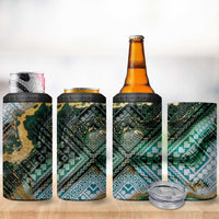 Polynesian Tribal Tattoo 4 in 1 Can Cooler Tumbler Green Marble Pattern LT9 - Polynesian Pride