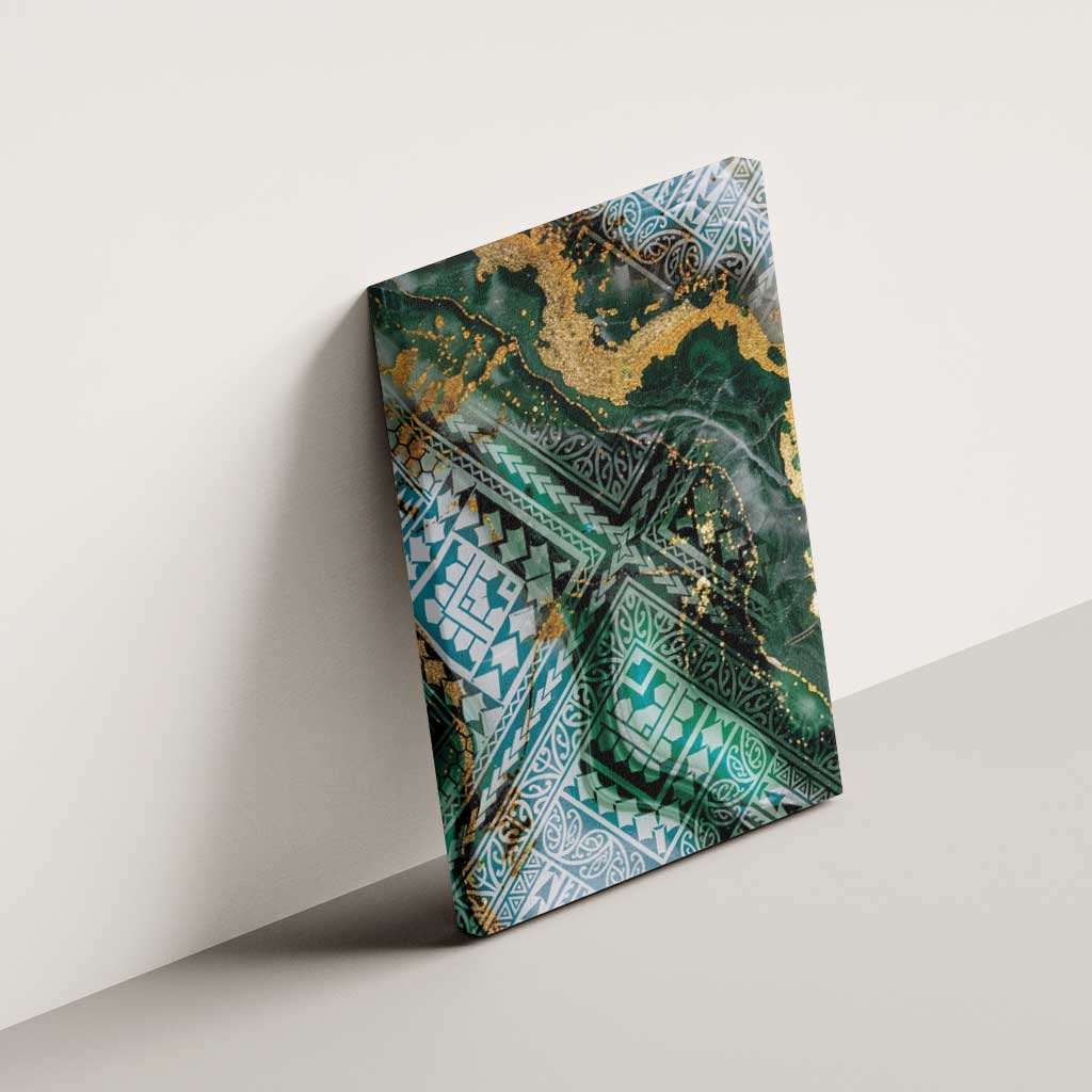 Polynesian Tribal Tattoo Canvas Wall Art Green Marble Pattern LT9 - Polynesian Pride