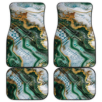 Polynesian Tribal Tattoo Car Mats Green Marble Pattern LT9 - Polynesian Pride
