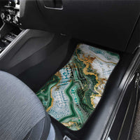 Polynesian Tribal Tattoo Car Mats Green Marble Pattern LT9 - Polynesian Pride