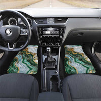Polynesian Tribal Tattoo Car Mats Green Marble Pattern LT9 Set 2pcs - Front Green - Polynesian Pride