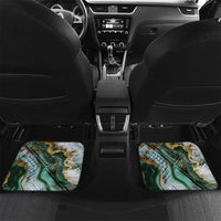 Polynesian Tribal Tattoo Car Mats Green Marble Pattern LT9 Set 2pcs - Back Green - Polynesian Pride