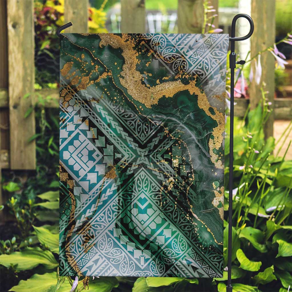 Polynesian Tribal Tattoo Garden Flag Green Marble Pattern LT9 Garden Flag Green - Polynesian Pride