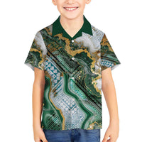 Polynesian Tribal Tattoo Hawaiian Shirt Green Marble Pattern LT9 - Polynesian Pride