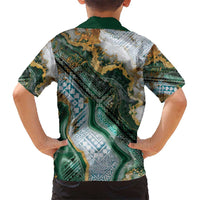 Polynesian Tribal Tattoo Hawaiian Shirt Green Marble Pattern LT9 - Polynesian Pride