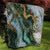 Polynesian Tribal Tattoo Quilt Green Marble Pattern