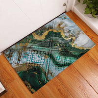Polynesian Tribal Tattoo Rubber Doormat Green Marble Pattern LT9 - Polynesian Pride