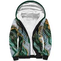Polynesian Tribal Tattoo Sherpa Hoodie Green Marble Pattern LT9 Unisex Green - Polynesian Pride