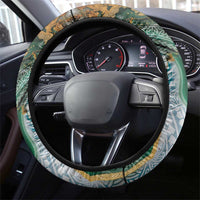 Polynesian Tribal Tattoo Steering Wheel Cover Green Marble Pattern LT9 - Polynesian Pride