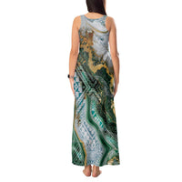 Polynesian Tribal Tattoo Tank Maxi Dress Green Marble Pattern LT9 - Polynesian Pride