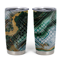 Polynesian Tribal Tattoo Tumbler Cup Green Marble Pattern LT9 Green - Polynesian Pride
