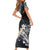 Polynesian Tribal Tattoo Family Matching Short Sleeve Bodycon Dress and Hawaiian Shirt Plumeria Black Gold Marble Pattern