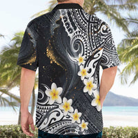 Polynesian Tribal Tattoo Hawaiian Shirt Plumeria Black Gold Marble Pattern LT9 - Polynesian Pride