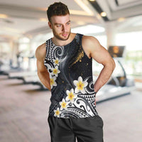 Polynesian Tribal Tattoo Men Tank Top Plumeria Black Gold Marble Pattern LT9 Black - Polynesian Pride
