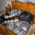 Polynesian Tribal Tattoo Quilt Plumeria Black Gold Marble Pattern