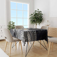 Polynesian Tribal Tattoo Tablecloth Plumeria Black Gold Marble Pattern LT9 - Polynesian Pride