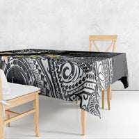 Polynesian Tribal Tattoo Tablecloth Plumeria Black Gold Marble Pattern LT9 - Polynesian Pride