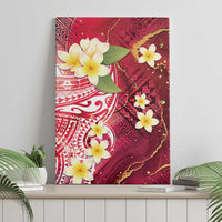 Polynesian Tribal Tattoo Canvas Wall Art Plumeria Blood Red and Gold Marble Pattern LT9 - Polynesian Pride