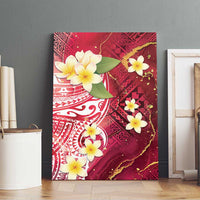 Polynesian Tribal Tattoo Canvas Wall Art Plumeria Blood Red and Gold Marble Pattern LT9 - Polynesian Pride