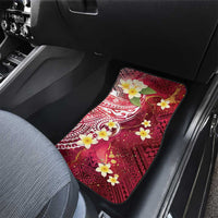 Polynesian Tribal Tattoo Car Mats Plumeria Blood Red and Gold Marble Pattern LT9 - Polynesian Pride
