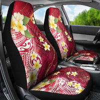 Polynesian Tribal Tattoo Car Seat Cover Plumeria Blood Red and Gold Marble Pattern
