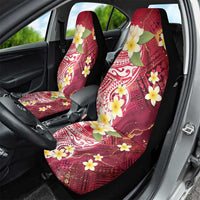 Polynesian Tribal Tattoo Car Seat Cover Plumeria Blood Red and Gold Marble Pattern