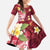 Polynesian Tribal Tattoo Family Matching Off Shoulder Maxi Dress and Hawaiian Shirt Plumeria Blood Red and Gold Marble Pattern