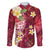 Polynesian Tribal Tattoo Family Matching Summer Maxi Dress and Hawaiian Shirt Plumeria Blood Red and Gold Marble Pattern