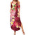 Polynesian Tribal Tattoo Family Matching Summer Maxi Dress and Hawaiian Shirt Plumeria Blood Red and Gold Marble Pattern