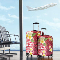 Polynesian Tribal Tattoo Luggage Cover Plumeria Blood Red and Gold Marble Pattern