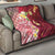 Polynesian Tribal Tattoo Quilt Plumeria Blood Red and Gold Marble Pattern