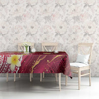 Polynesian Tribal Tattoo Tablecloth Plumeria Blood Red and Gold Marble Pattern LT9 - Polynesian Pride