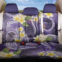 Polynesian Tribal Tattoo Back Car Seat Cover Plumeria Purple Marble Pattern