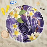 Polynesian Tribal Tattoo Beach Blanket Plumeria Purple Marble Pattern LT9 One Size 150cm Purple - Polynesian Pride