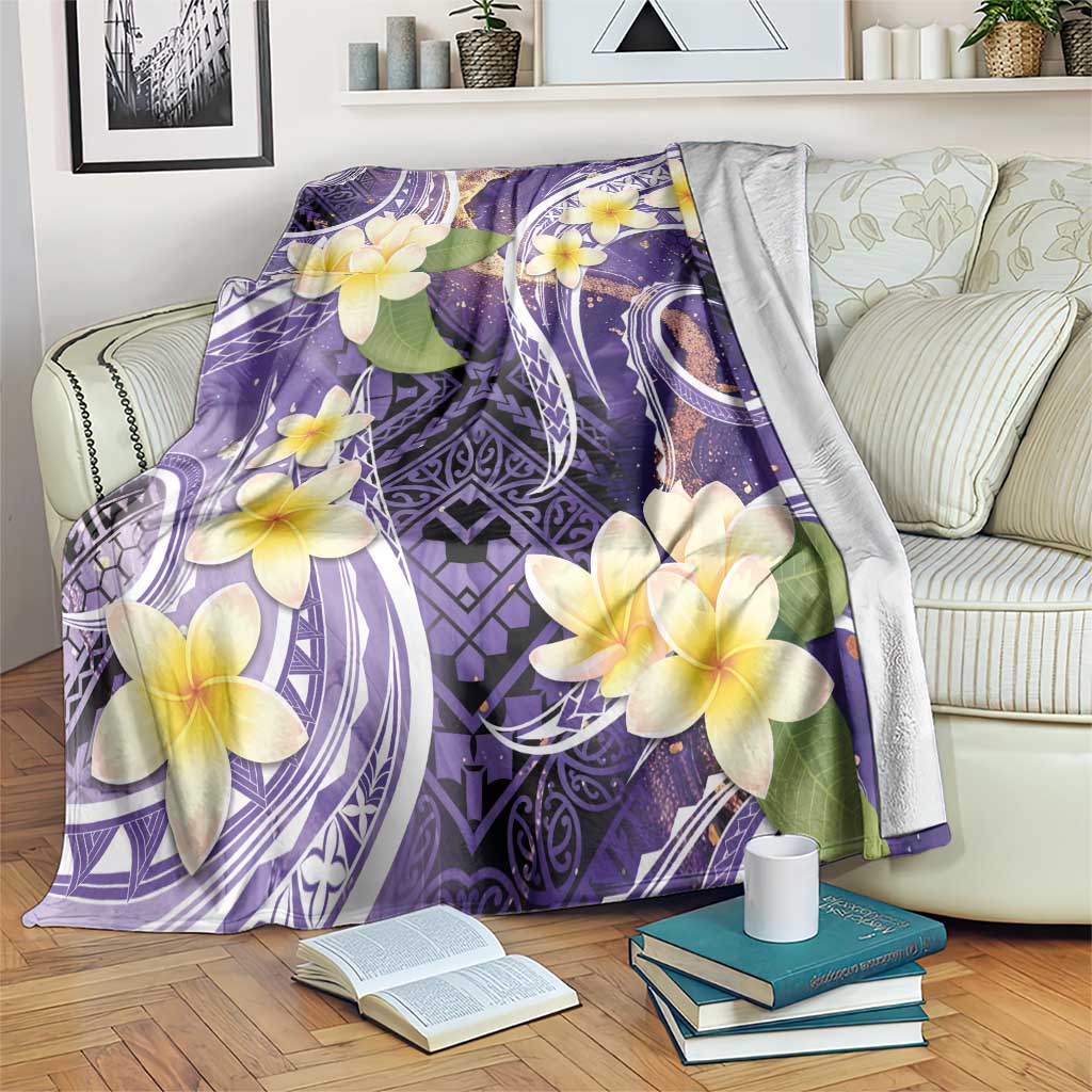 Polynesian Tribal Tattoo Blanket Plumeria Purple Marble Pattern LT9 Purple - Polynesian Pride