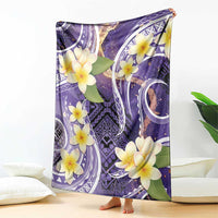 Polynesian Tribal Tattoo Blanket Plumeria Purple Marble Pattern LT9 - Polynesian Pride