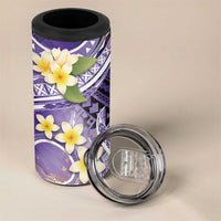 Polynesian Tribal Tattoo 4 in 1 Can Cooler Tumbler Plumeria Purple Marble Pattern LT9 - Polynesian Pride
