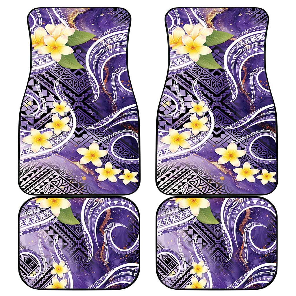 Polynesian Tribal Tattoo Car Mats Plumeria Purple Marble Pattern LT9 - Polynesian Pride