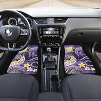 Polynesian Tribal Tattoo Car Mats Plumeria Purple Marble Pattern LT9 Set 2pcs - Front Purple - Polynesian Pride