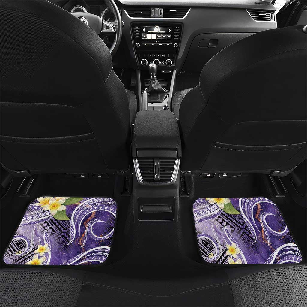 Polynesian Tribal Tattoo Car Mats Plumeria Purple Marble Pattern LT9 Set 2pcs - Back Purple - Polynesian Pride